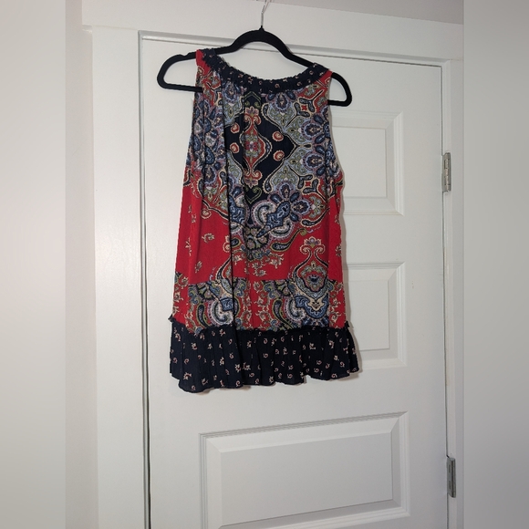 Bila Red and Blue Paisley Blouse Size M - Picture 4 of 8